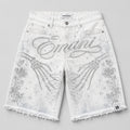 WHITE RHINESTONE JORTS