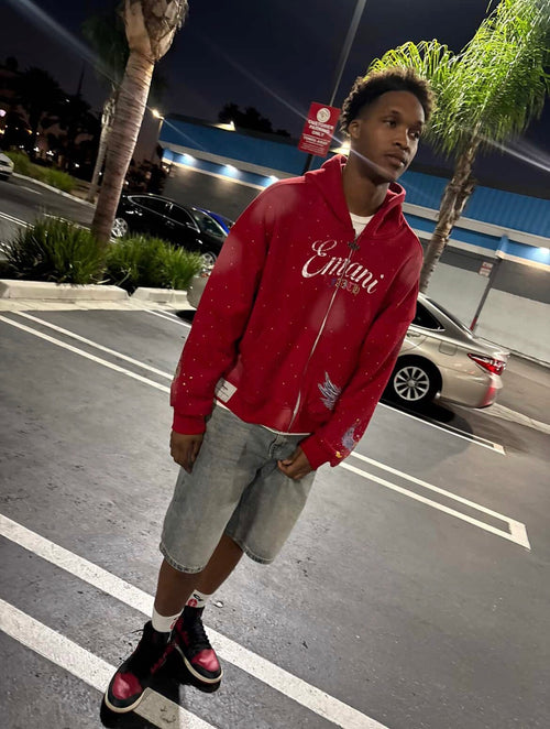 "Cherry Red" Faith Zip-Up