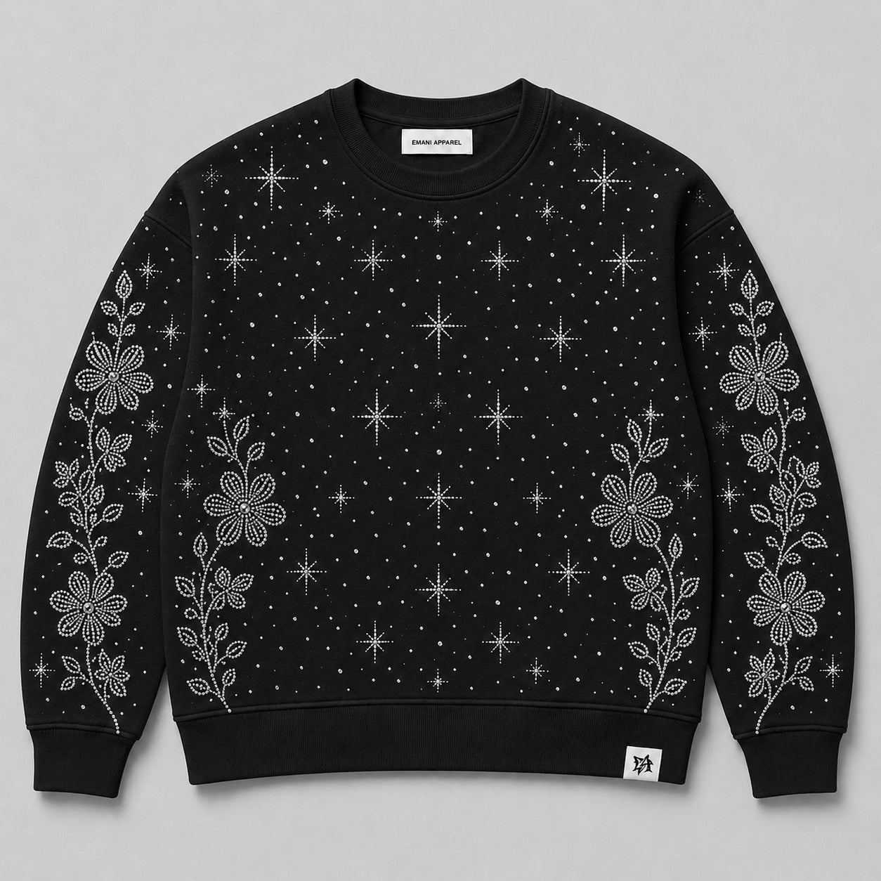 BLACK RHINESTONE SWEATER